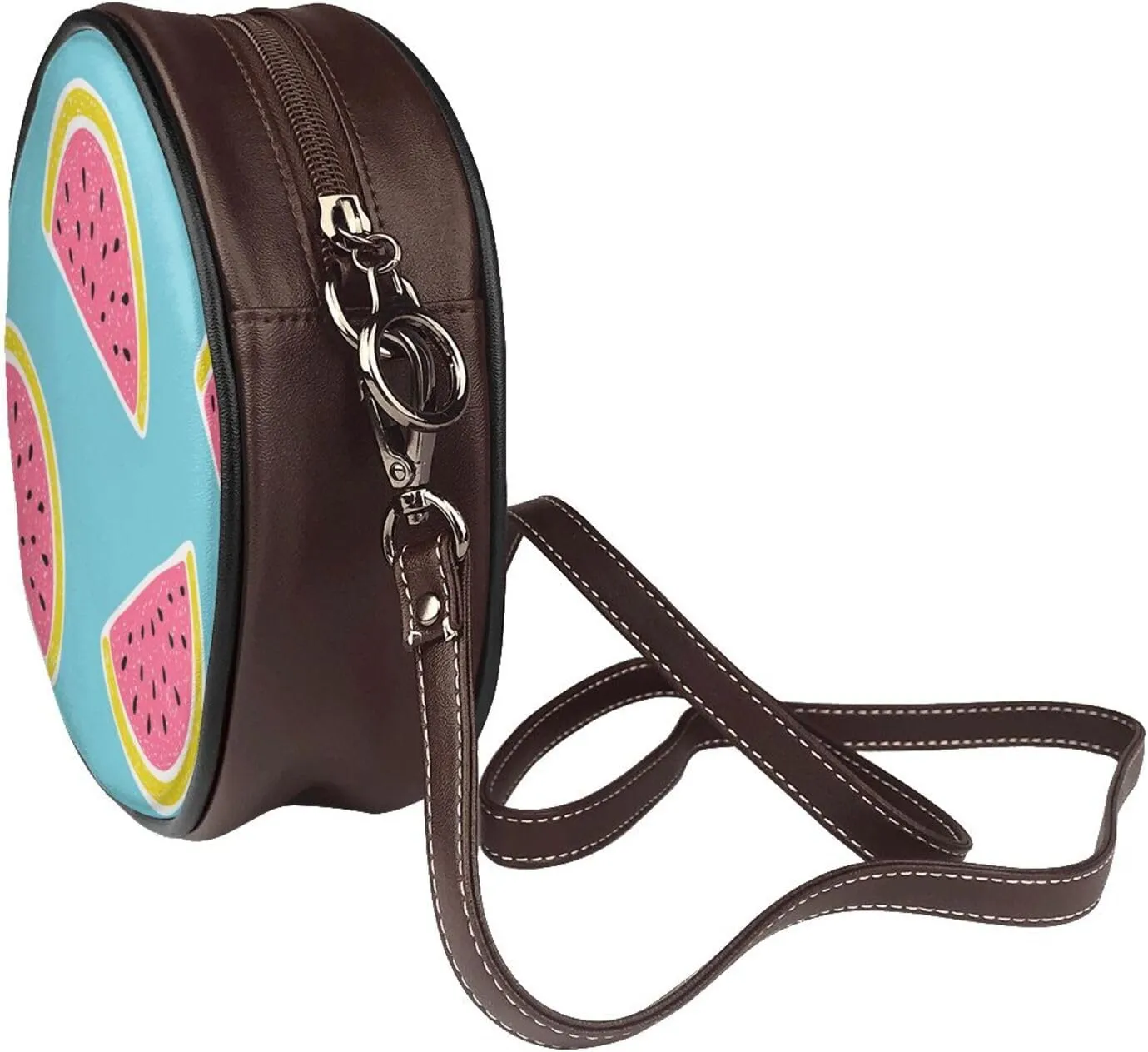 Crossbody Purse for Women, PU Leather Round Crossbody Bag, Mini Purses Handbags with Strap Zipper