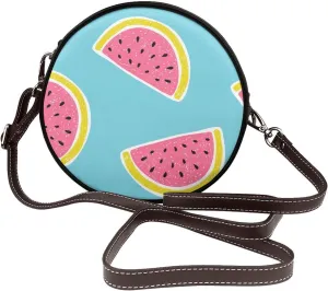 Crossbody Purse for Women, PU Leather Round Crossbody Bag, Mini Purses Handbags with Strap Zipper