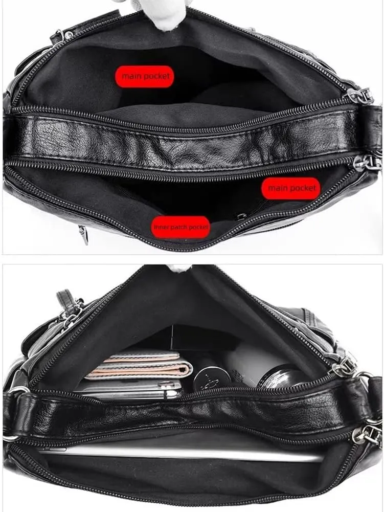 Crossbody Purse for Women Vintage Hobo Handbag Soft Leather Shoulder Bag Roomy Travel Tote Purse with Adjustable Strap