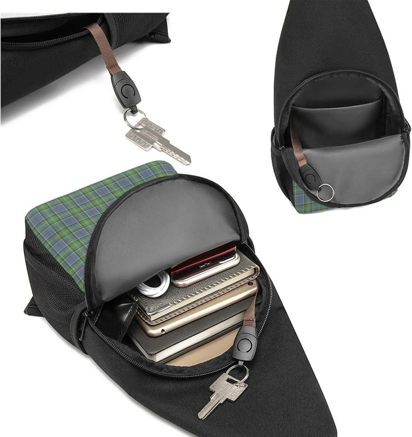 Crossbody Sling Backpack Ayrshire District Tartan Shoulder Chest Bag Daypack for Traveling Sport