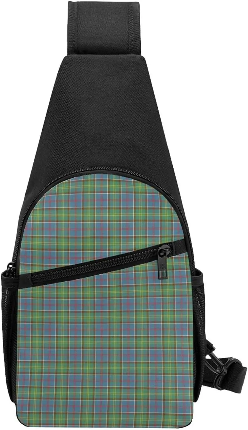 Crossbody Sling Backpack Ayrshire District Tartan Shoulder Chest Bag Daypack for Traveling Sport