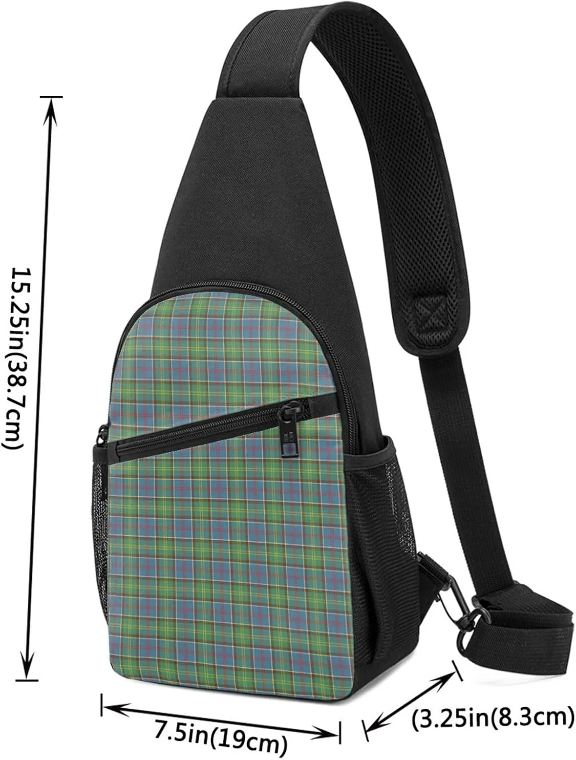 Crossbody Sling Backpack Ayrshire District Tartan Shoulder Chest Bag Daypack for Traveling Sport