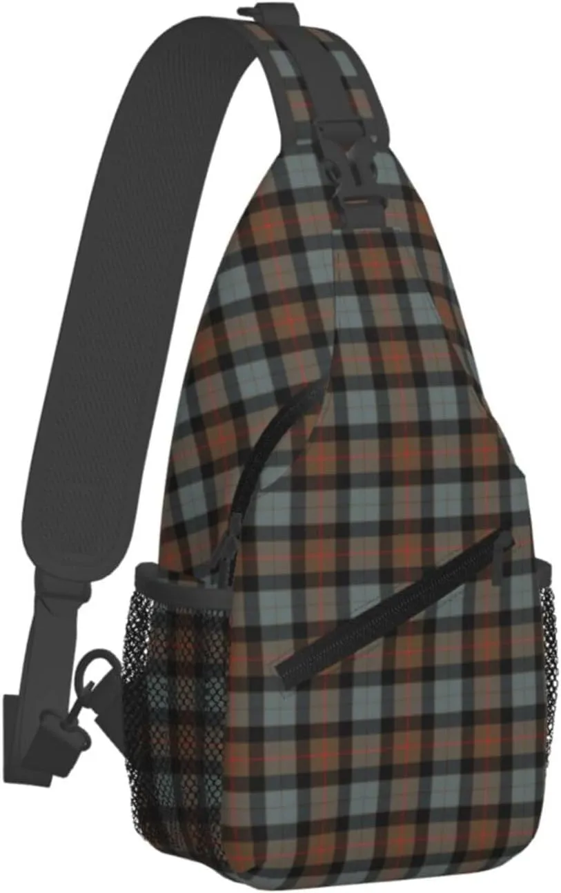 Crossbody Sling Backpack Clan Gunn Weathered Tartan Shoulder Chest Bag Daypack for Traveling Sport