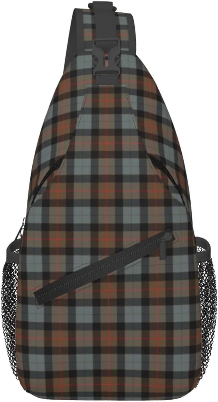 Crossbody Sling Backpack Clan Gunn Weathered Tartan Shoulder Chest Bag Daypack for Traveling Sport