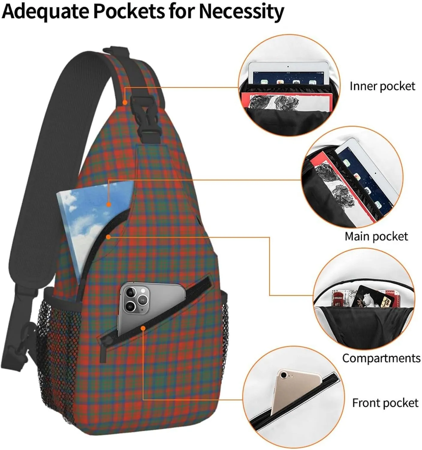 Crossbody Sling Backpack Clan Matheson Ancient Tartan Shoulder Chest Bag Daypack for Traveling Sport