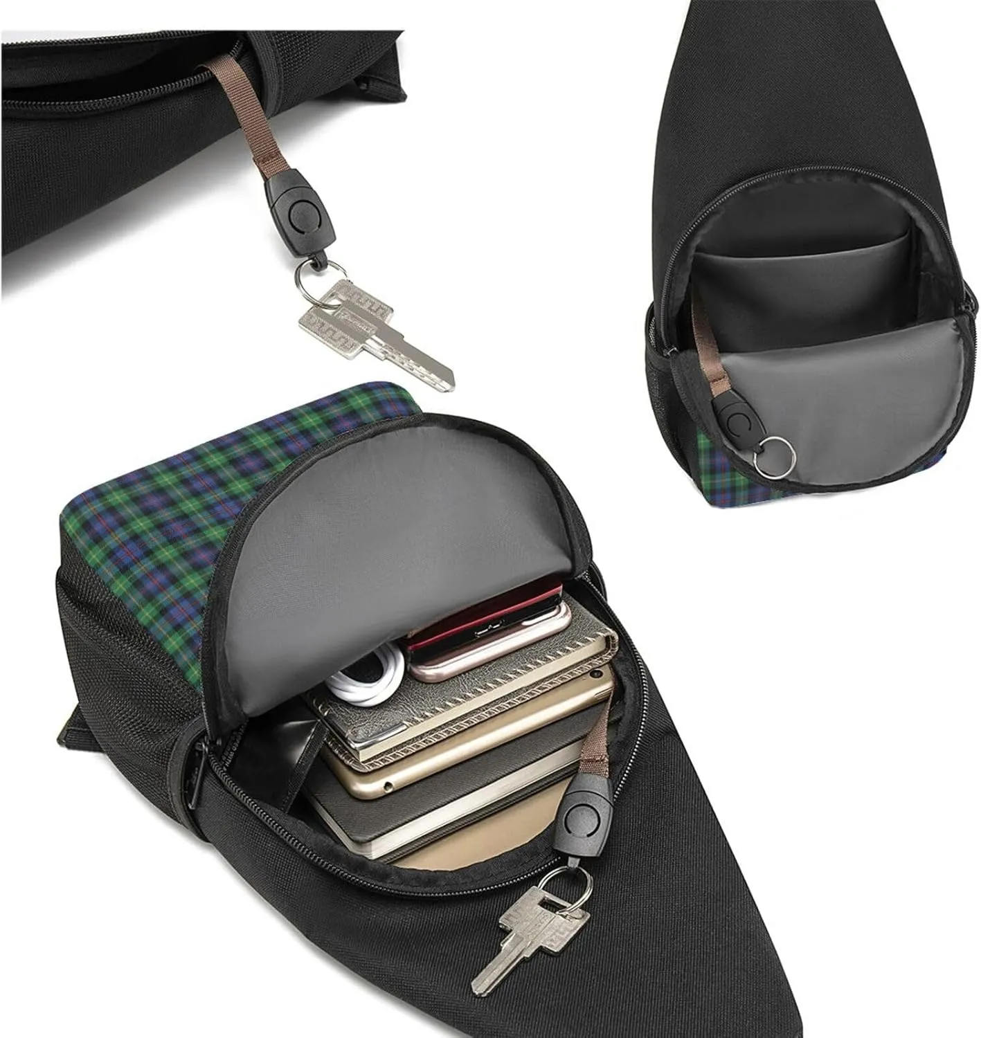 Crossbody Sling Backpack Farquharson Ancient Tartan Shoulder Chest Bag Daypack for Traveling Sport
