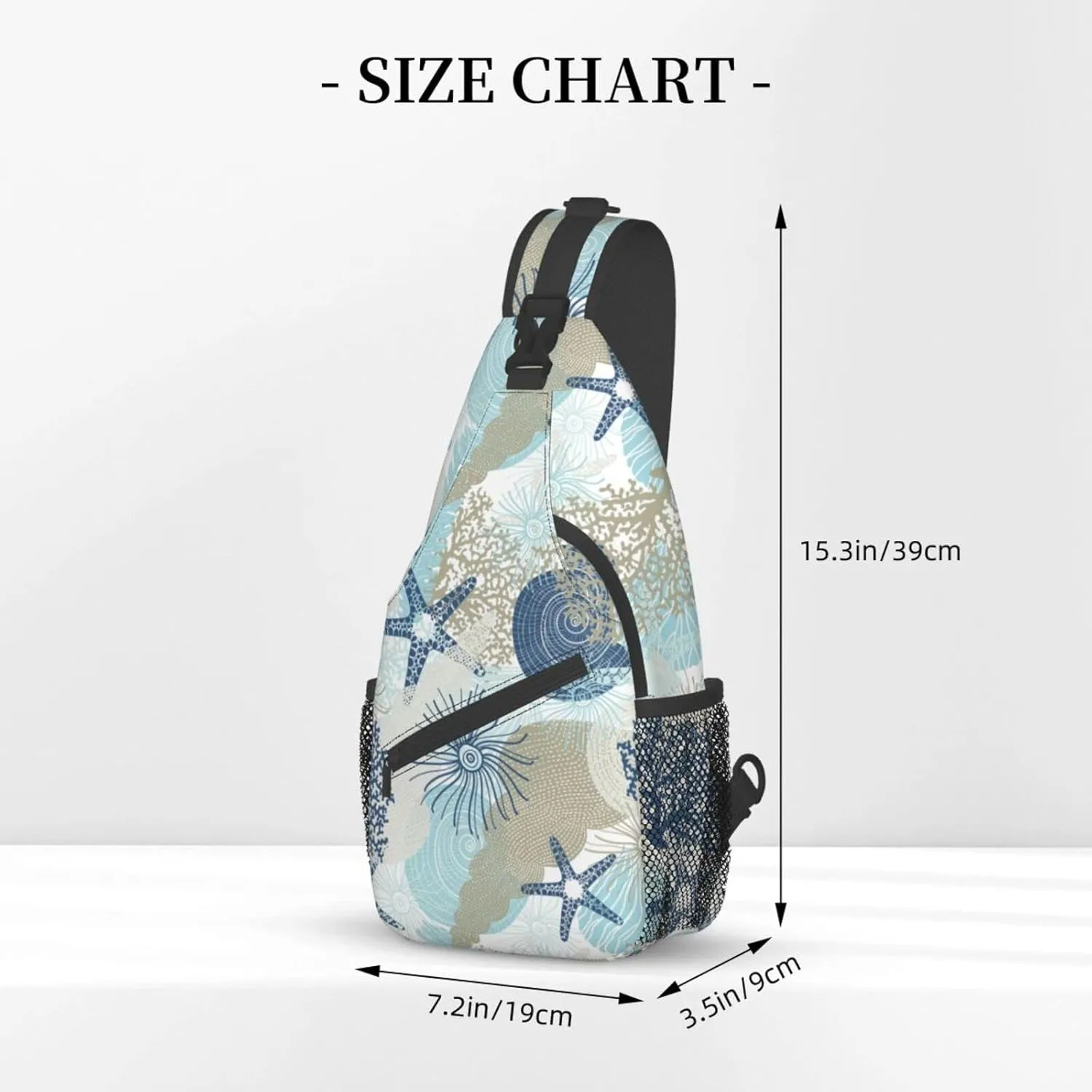 Crossbody Sling Backpack Sling Bag Chest Bag Shoulder Bag Travel Hiking Daypack For Men Women-Algae Corals And Seashells