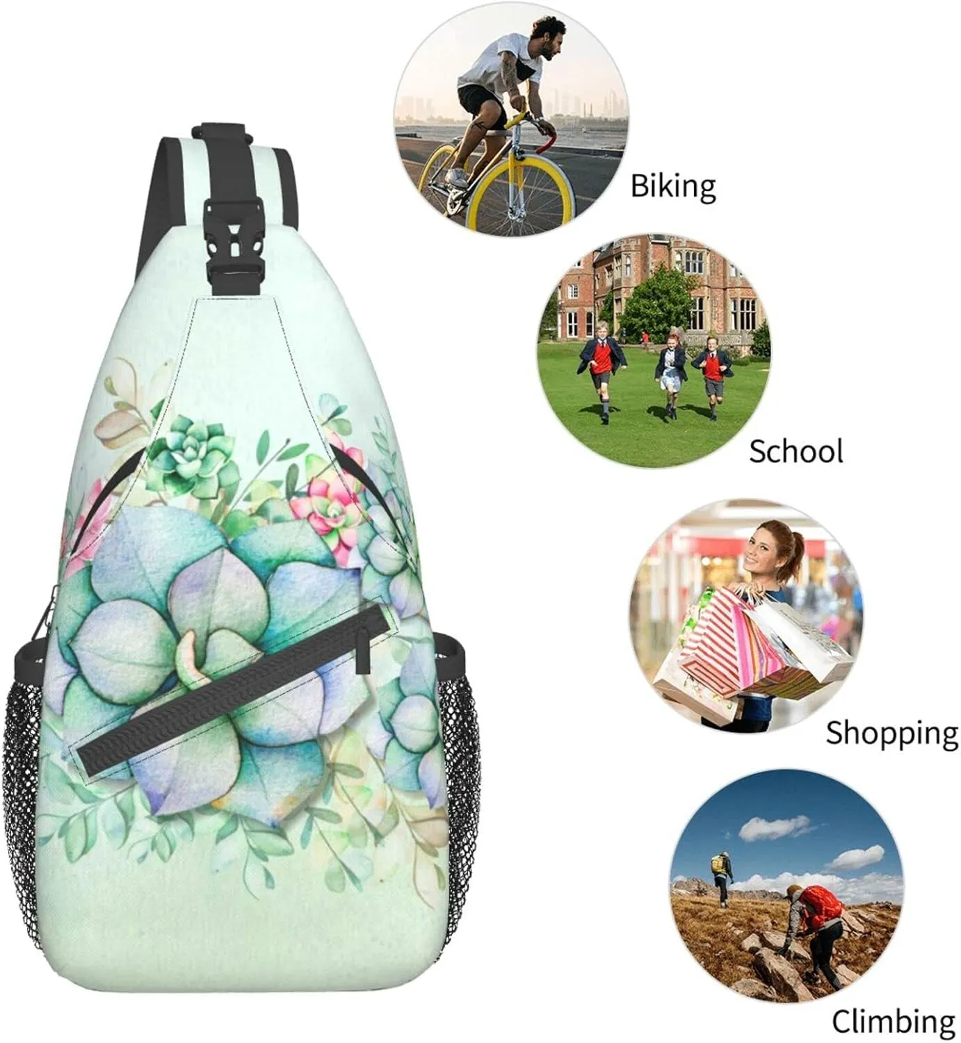 Crossbody Sling Backpack Sling Bag Chest Bag Shoulder Bag Travel Hiking Daypack For Men Women-Summer Vacation Scene