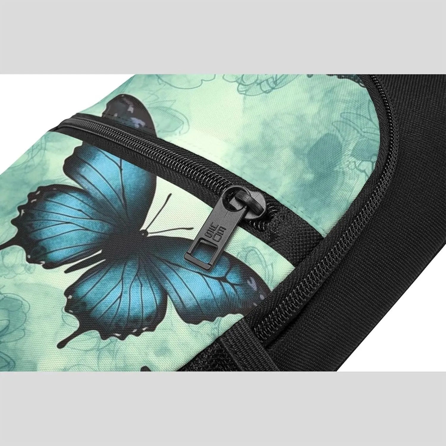 Crossbody Sling Backpack Sling Bag for Men Women Cross Chest Bag Shoulder Bag Blue Butterfly Pattern Travel Hiking Daypack