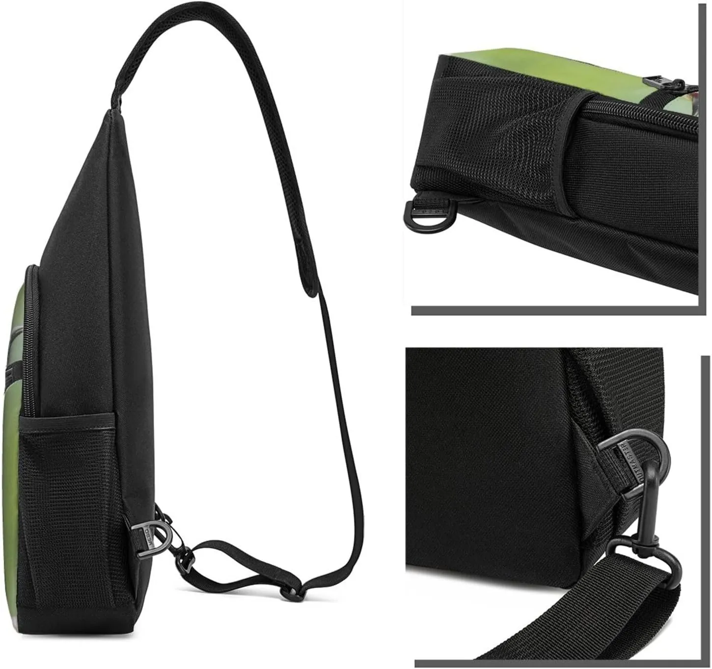 Crossbody Sling Backpack Sling Bag for Men Women Cross Chest Bag Shoulder Bag Cute pileated woodpecker Travel Hiking Daypack