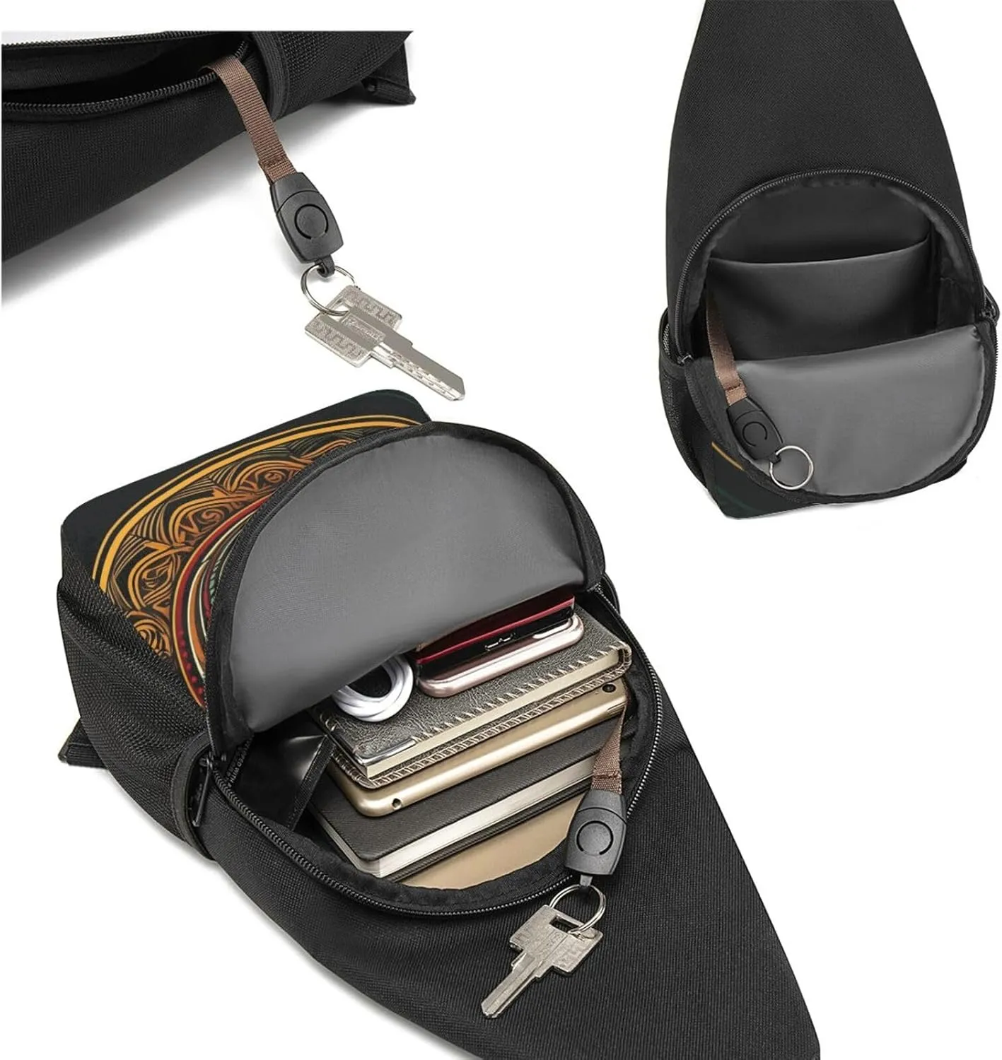 Crossbody Sling Backpack Sling Bag for Men Women Cross Chest Bag Shoulder Bag Dark Teal HD Images Travel Hiking Daypack