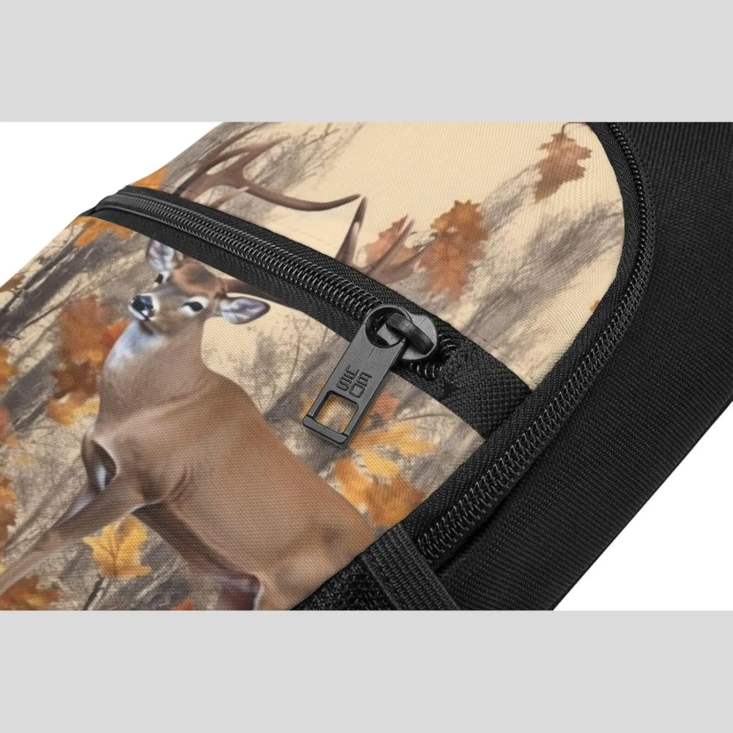 Crossbody Sling Backpack Sling Bag for Men Women Cross Chest Bag Shoulder Bag Deer and acorns with autumn Travel Hiking Daypack