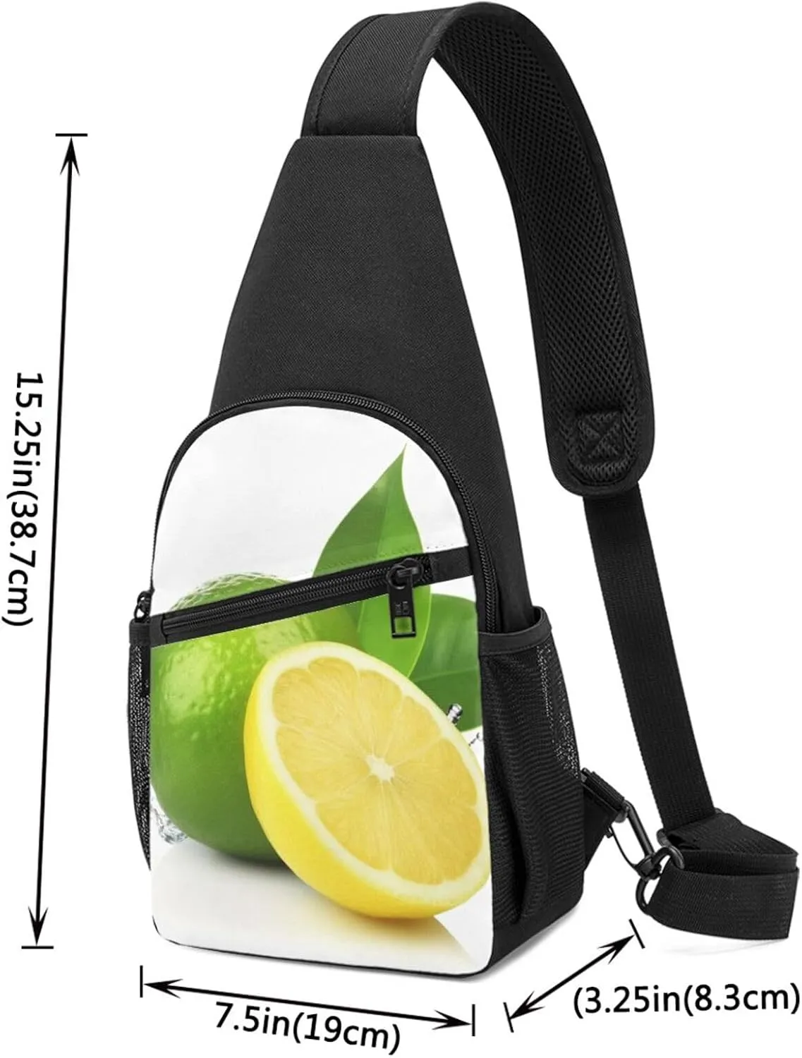 Crossbody Sling Backpack Sling Bag for Men Women Cross Chest Bag Shoulder Bag Lemon fruit Travel Hiking Daypack
