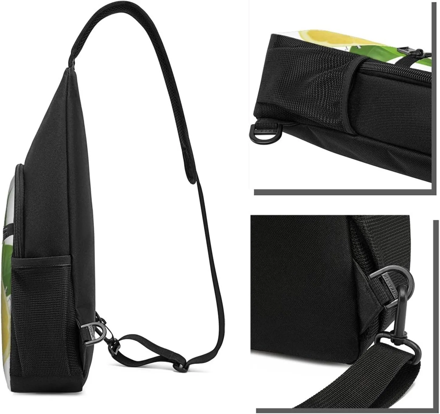 Crossbody Sling Backpack Sling Bag for Men Women Cross Chest Bag Shoulder Bag Lemon fruit Travel Hiking Daypack