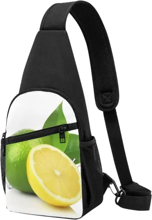Crossbody Sling Backpack Sling Bag for Men Women Cross Chest Bag Shoulder Bag Lemon fruit Travel Hiking Daypack