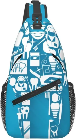 Crossbody Sling Bag for Men Women, Dental Care Tooth Sling Backpack Shoulder Chest Bag, Anti Theft Travel Hiking Daypacks