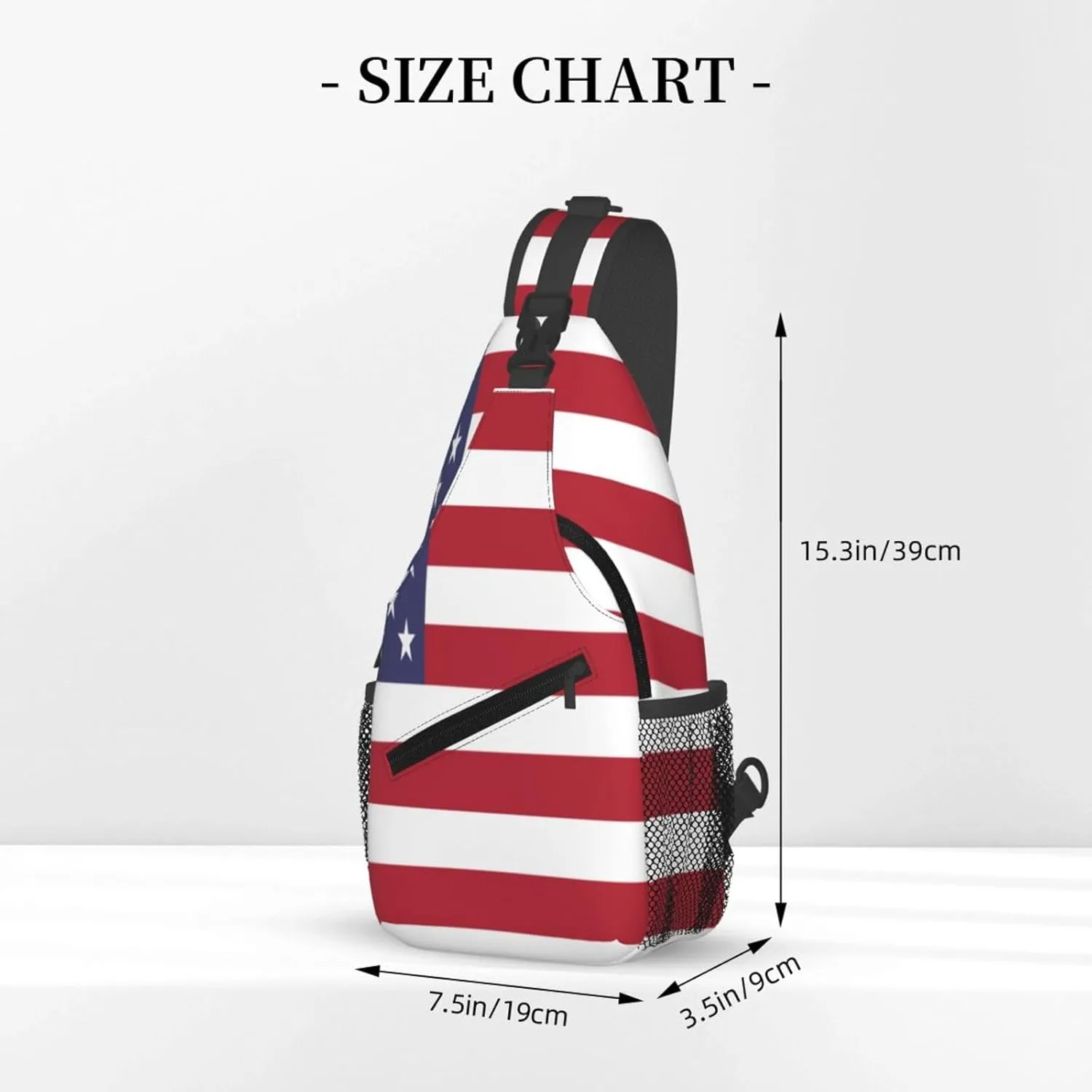 Crossbody Sling Bag for Men Women, Usa Flag Sling Backpack Shoulder Chest Bag, Anti Theft Travel Hiking Daypacks