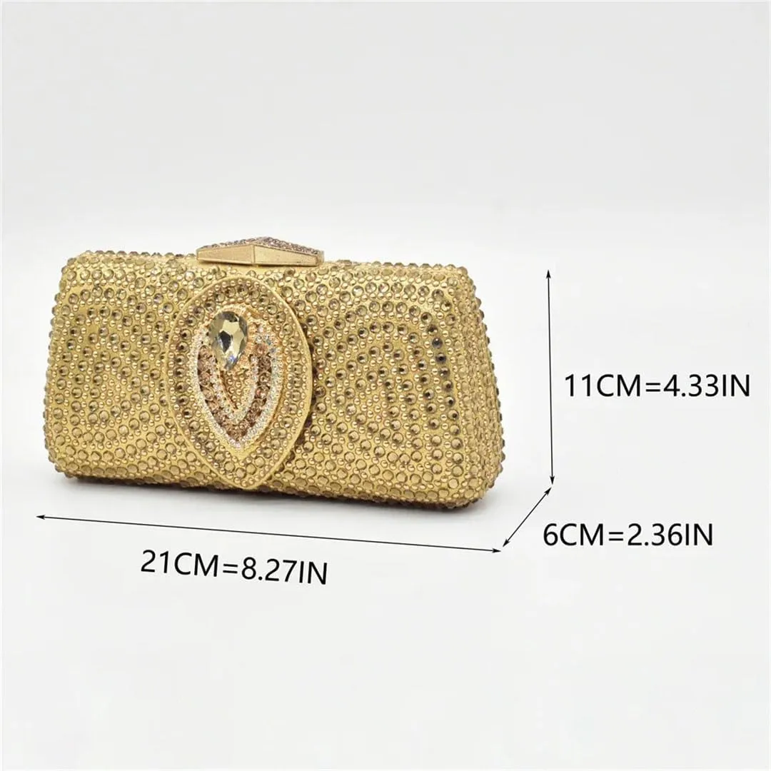 Crystal Wedding Heels and Clutch Set African Bridal Party Shoes with Rhinestone Details