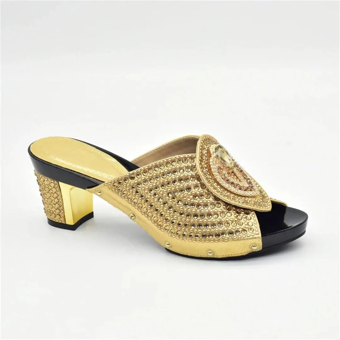 Crystal Wedding Heels and Clutch Set African Bridal Party Shoes with Rhinestone Details
