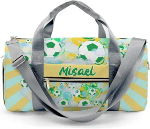 Custom Duffel Bag Green Soccer Ball Sport Duffel Bag Travel Duffel Bag