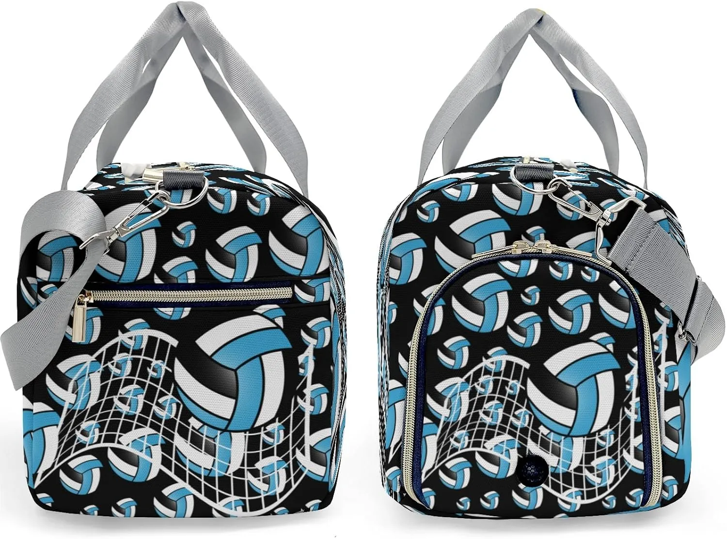 Custom Duffel Overnight Travel Bag for Sports Workout Girls Boys,Volleyball Sky Blue Personalized Duffle Bag Gifts