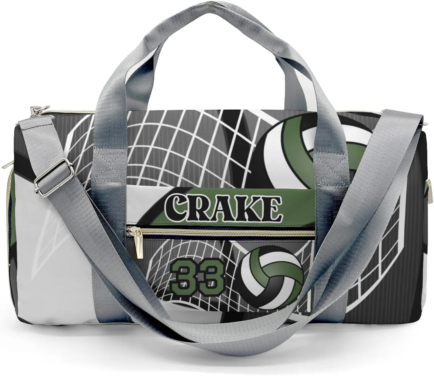 Custom Duffel Overnight Travel Bag for Sports Workout Girls Boys,Volleyball Team Forest Personalized Duffle Bag Gifts