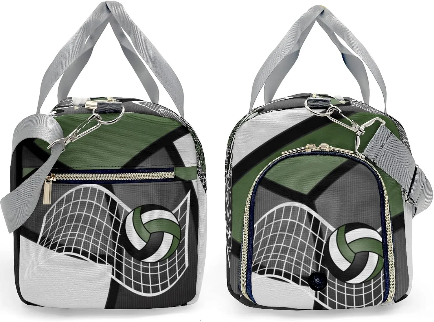Custom Duffel Overnight Travel Bag for Sports Workout Girls Boys,Volleyball Team Forest Personalized Duffle Bag Gifts