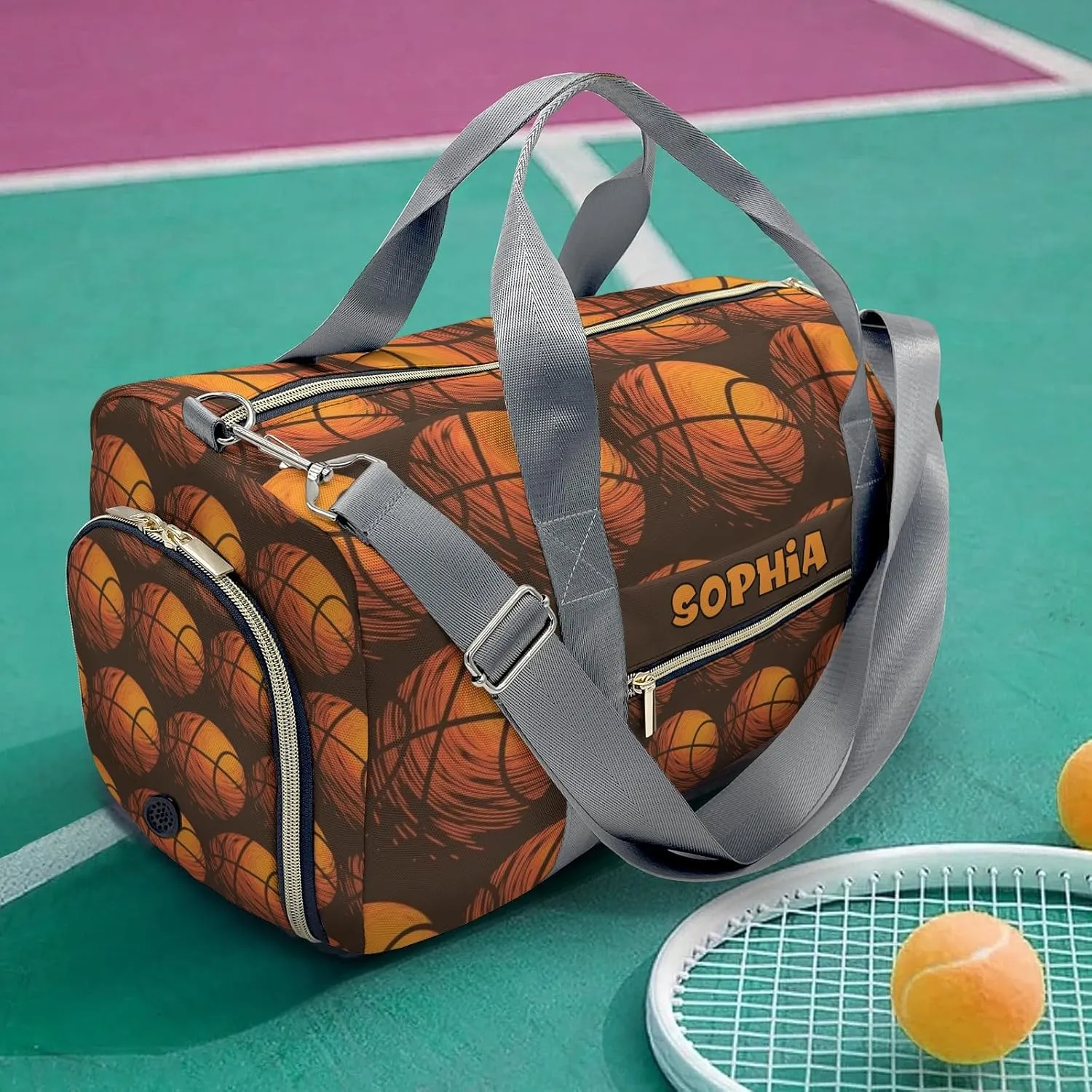 Custom Gift Sport Player Duffel Bag for Sport Basketball Travel Weekender Bag,Carry On Bag for Business Trips Sports Bag