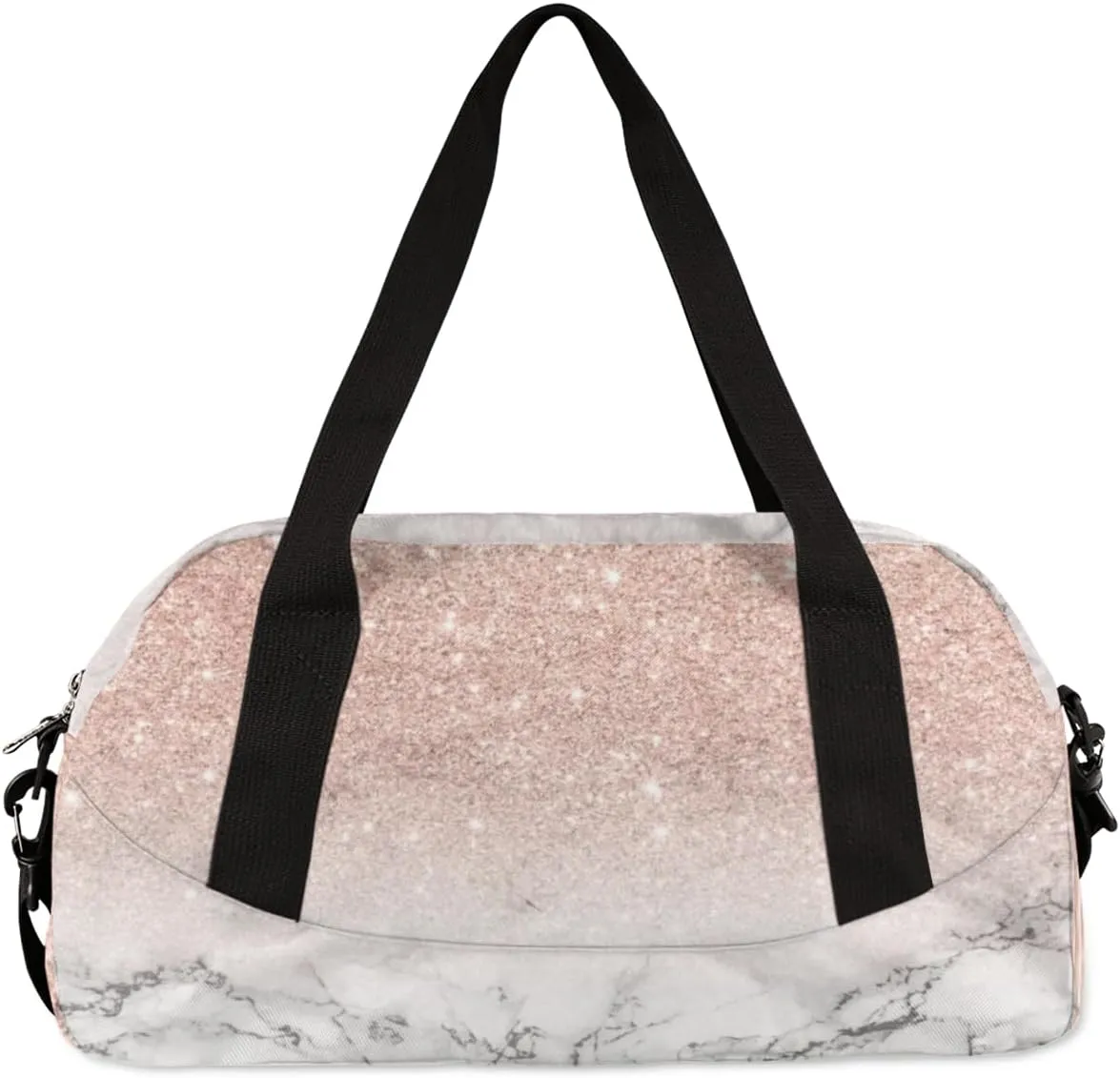 Custom Name Kids Duffle Bag Personalized Text Ballet Crystal Marble Dance Gym Sports Bag Waterproof Overnight Weekender Travel Workout Duffel Bag Carry On Bag for Little Boys Girls Teen Gifts