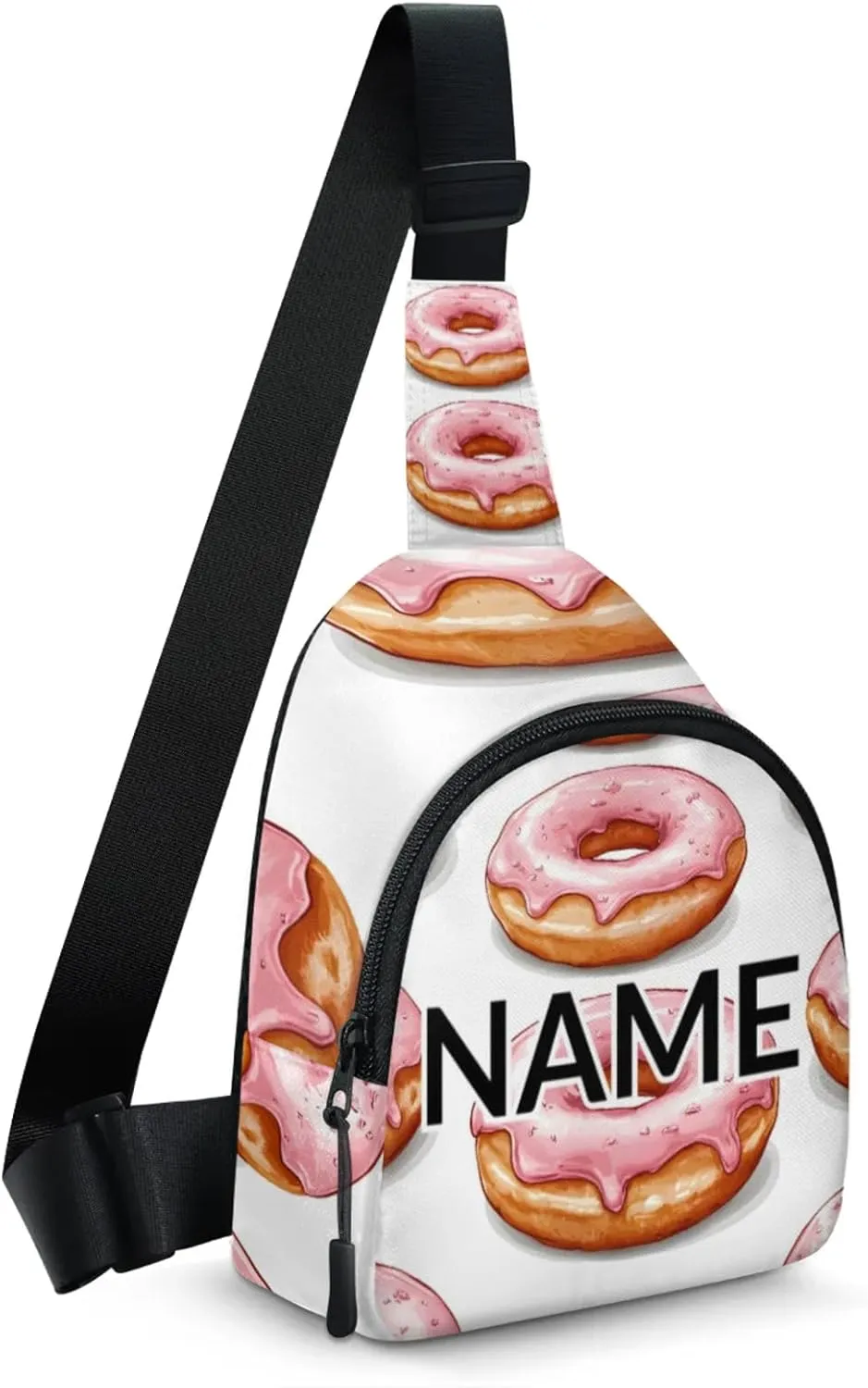 Custom Sling Bag Donuts Cross Body Customize Chest Bag Sweets Dessert Food Theme Daypack for Outdoors Travel Hiking Sports