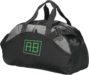 Custom Sport Duffel Bag Add Your Embroidered Monogram Medium Contrast Sport Gym Travel Water Resistant Duffel Bag Black