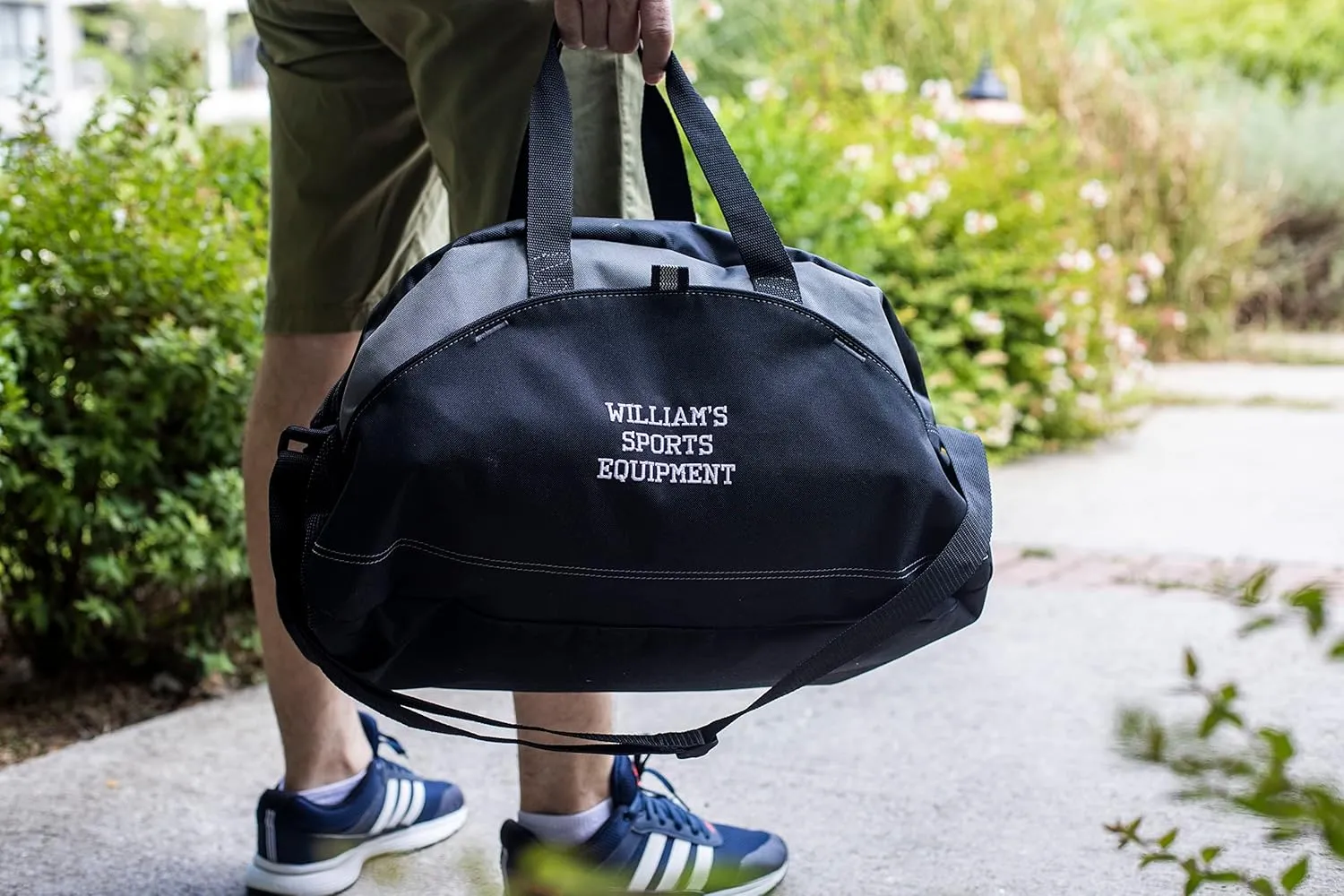 Custom Sport Duffel Bag for Men Women (Contrast Medium) - Add Your Monogram - Personalized Weekender Bag for Gym, Overnight, Travel