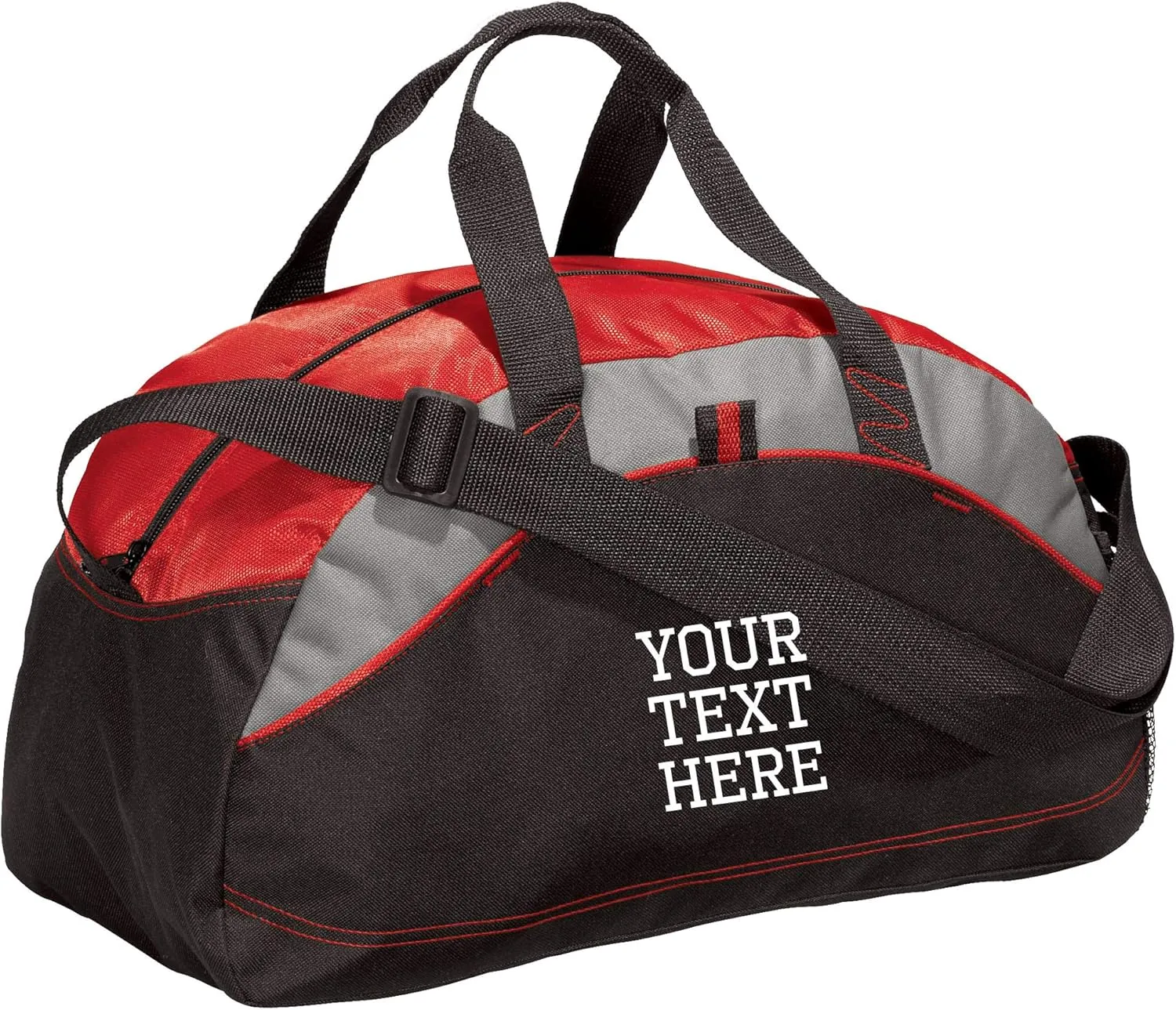 Custom Sport Duffel Bag for Men Women (Contrast Medium) - Add Your Name - Personalized Weekender Bag for Gym, Overnight, Travel