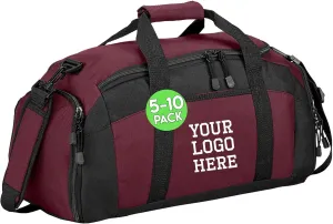 Custom Sport Duffel Bag for Men Women (Gym Bag) 5 or 10 Pack - Add Your Logo - Personalized Weekender Bag for Gym