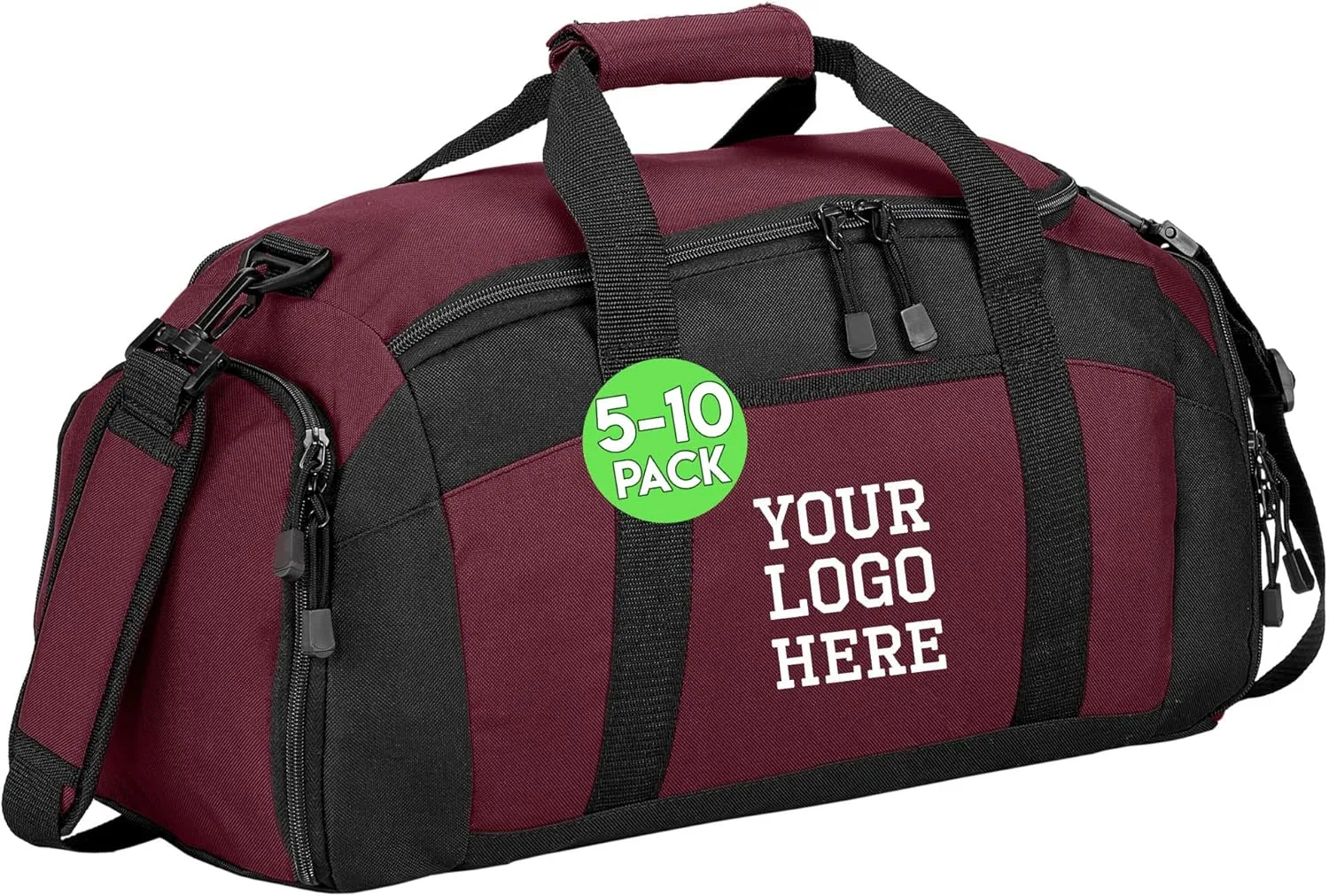 Custom Sport Duffel Bag for Men Women (Gym Bag) 5 or 10 Pack - Add Your Logo - Personalized Weekender Bag for Gym