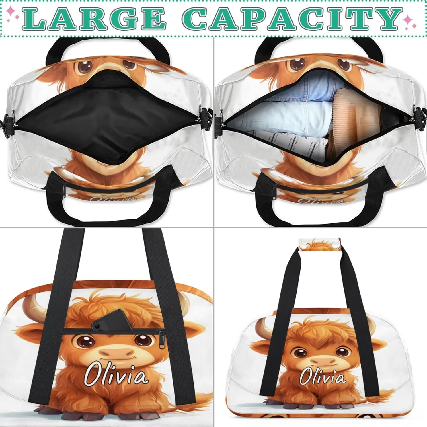 Custom Sports Gym Bag Personalized Name Travel Duffel Bag