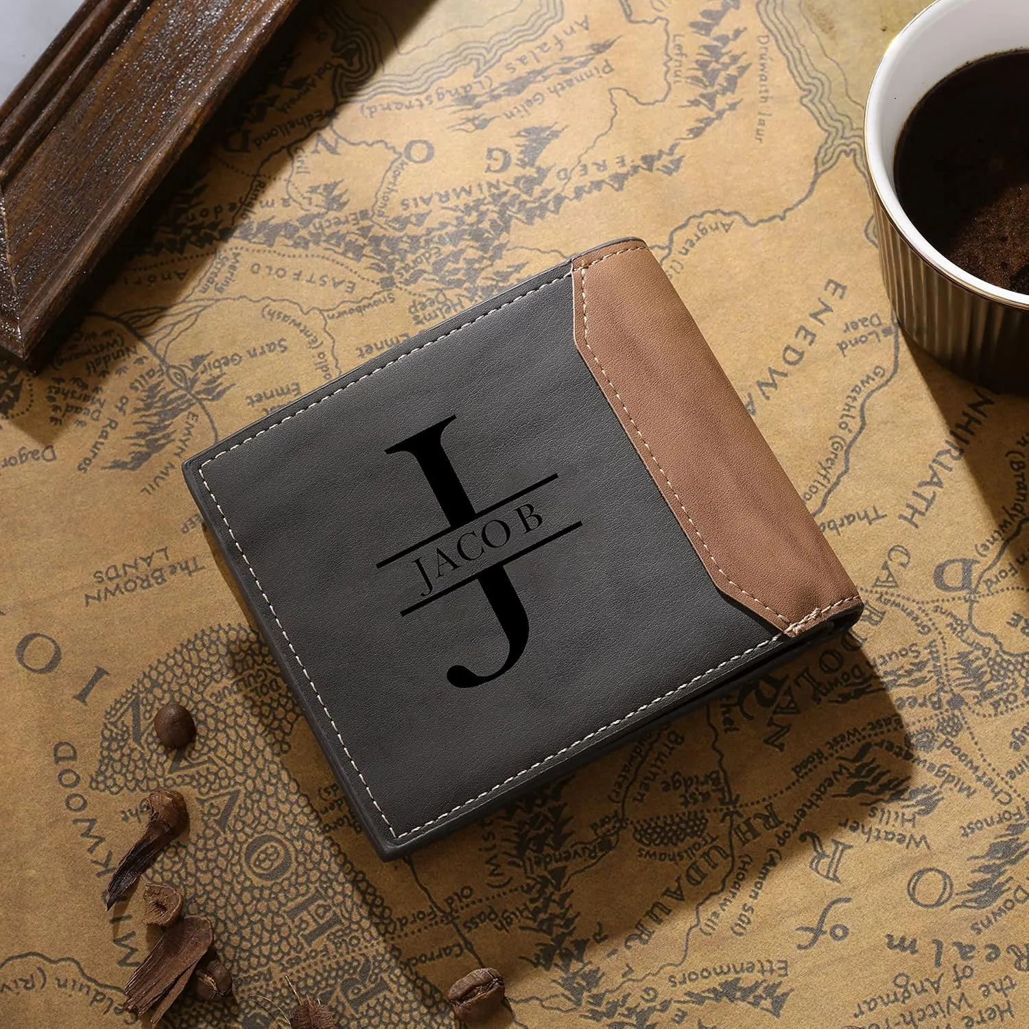 Custom Wallets for Men Personalized Gifts for Men Dad Boyfriend Personalized Wallets for Men Engraved Photo Leather Wallets (Style 1)