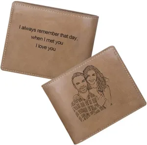 Custom Wallets for Men Personalized Photo Wallets for Mens Engraved Wallets Personalized Gifts for Men Dad Husband Son (Style 3)