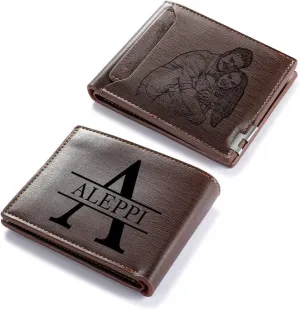 Custom Wallets for Men Personalized Photo Wallets for Mens Engraved Wallets Personalized Gifts for Men Dad Husband Son (Style 4)