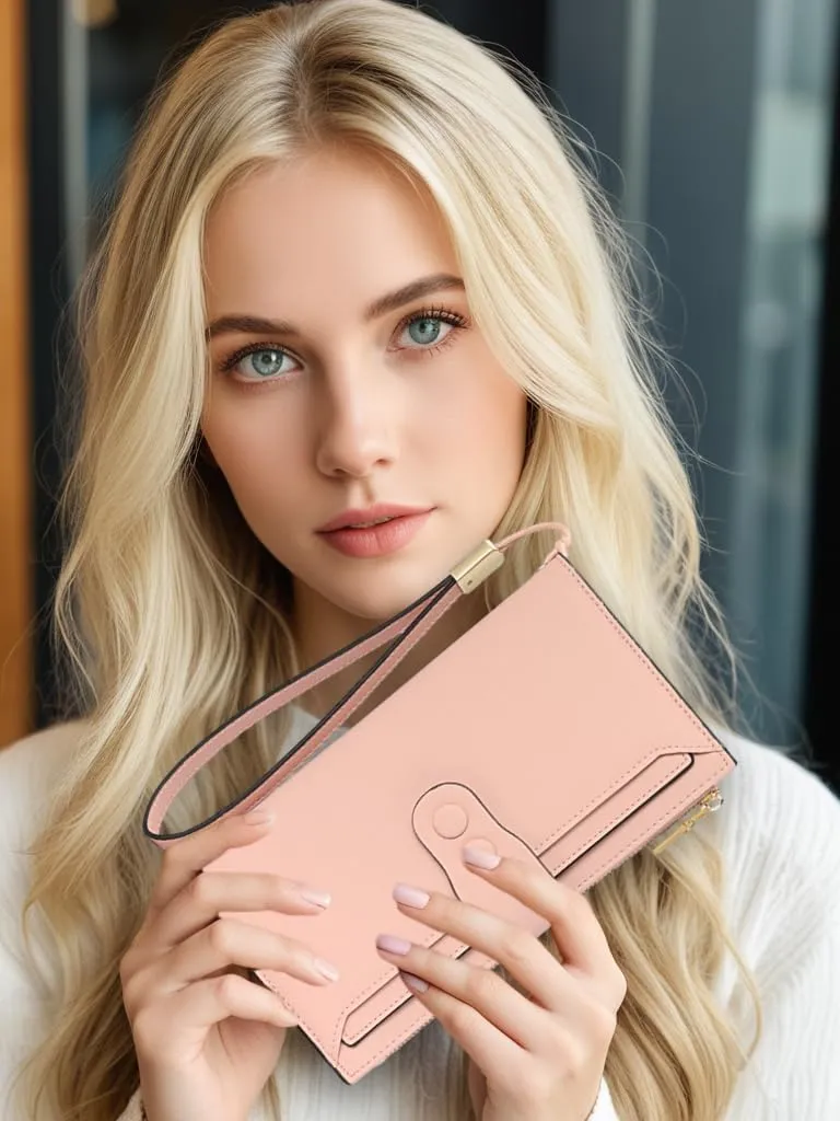 Custom Wristlet Wallet,Personalized Engraved Name Wallets with RFID Blocking Large Capacity Clutch Purse Credit Card Holder with Zipper Pocket for Women (Style 2-Pink)
