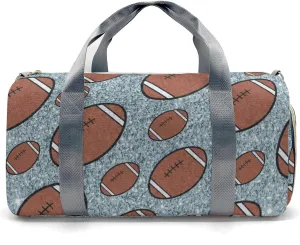Custon Football Gliiter Print Silver Gym Sport Yoga Duffel Bag Sport Player Travel Bag,Personalized Gift for Travel Hand Bag Carry on Bag