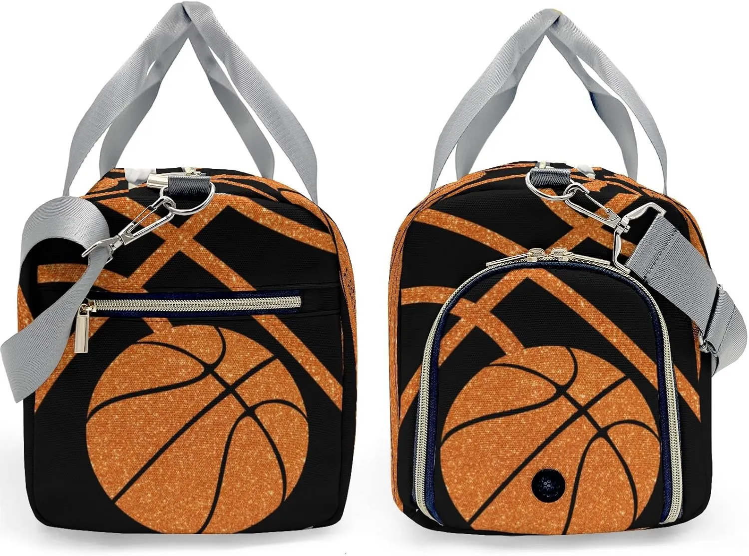 Custon Name Basketball Orange Gym Sport Duffel Bag Sport Player Travel Bag,Sport Gym Bag Personalized Gift for Travel Hand Bag Carry on Bag