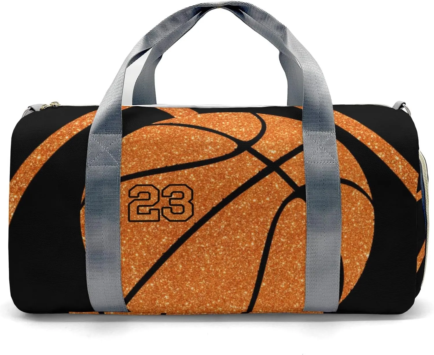 Custon Name Basketball Orange Gym Sport Duffel Bag Sport Player Travel Bag,Sport Gym Bag Personalized Gift for Travel Hand Bag Carry on Bag