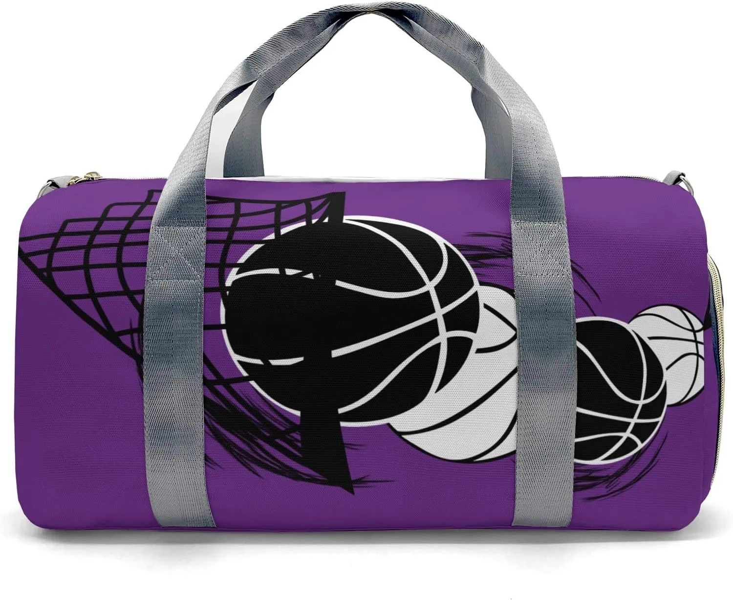 Custon Name Basketball Purple Gym Sport Yoga Duffel Bag Sport Player Travel Bag,Sport Gym Bag Personalized Gift for Travel Hand Bag Carry on Bag