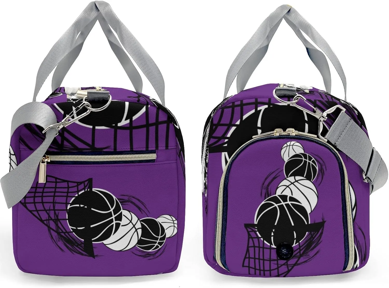Custon Name Basketball Purple Gym Sport Yoga Duffel Bag Sport Player Travel Bag,Sport Gym Bag Personalized Gift for Travel Hand Bag Carry on Bag