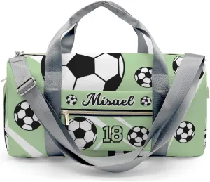 Custon Name Sport Soccer Team Player Number Mint Gym Sport Yoga Duffel Bag Sport Player Travel Bag,Sport Gym Bag Personalized Gift for Travel Hand Bag Carry on Bag