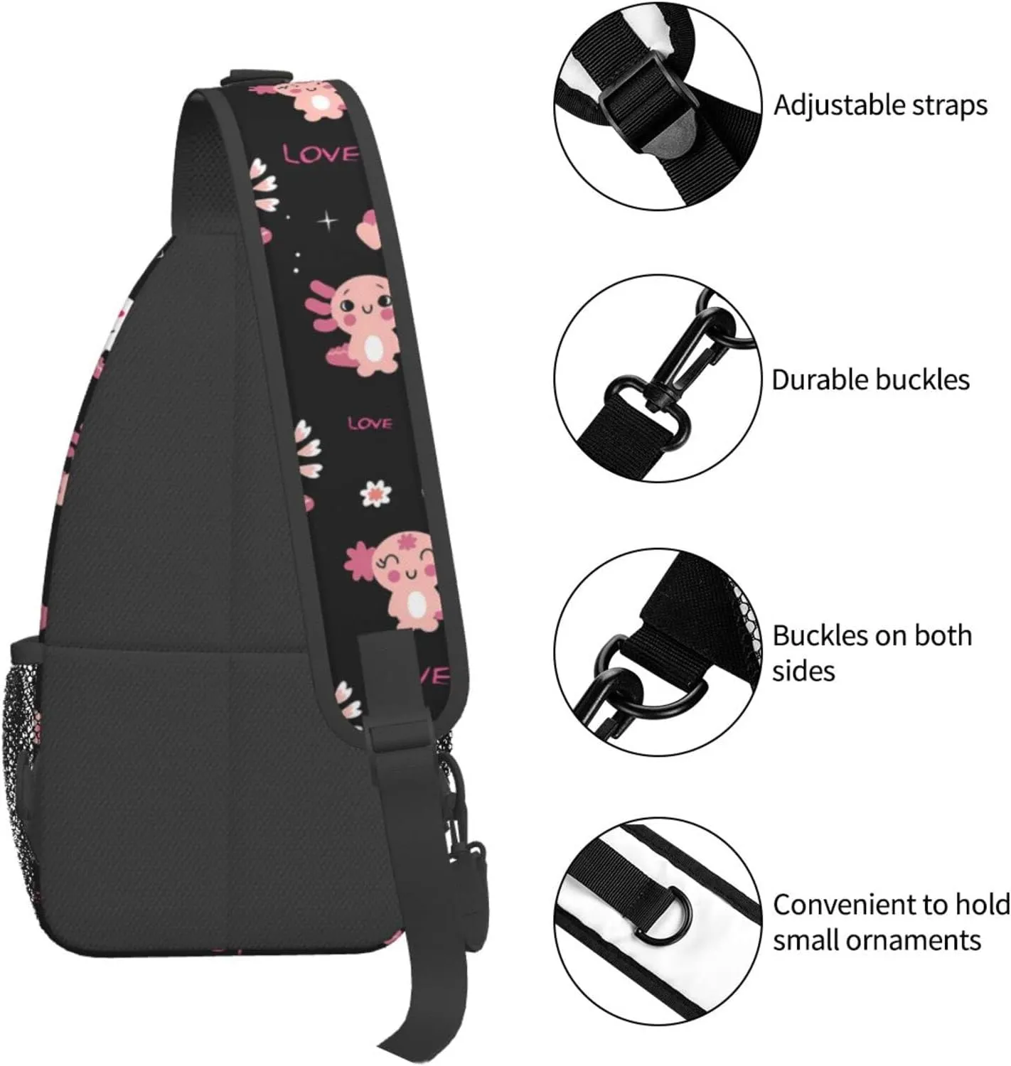 Cute Animal Sling Bag Crossbody Backpack Hiking Travel Daypack Chest Bag Lightweight Shoulder Bag For Women Men