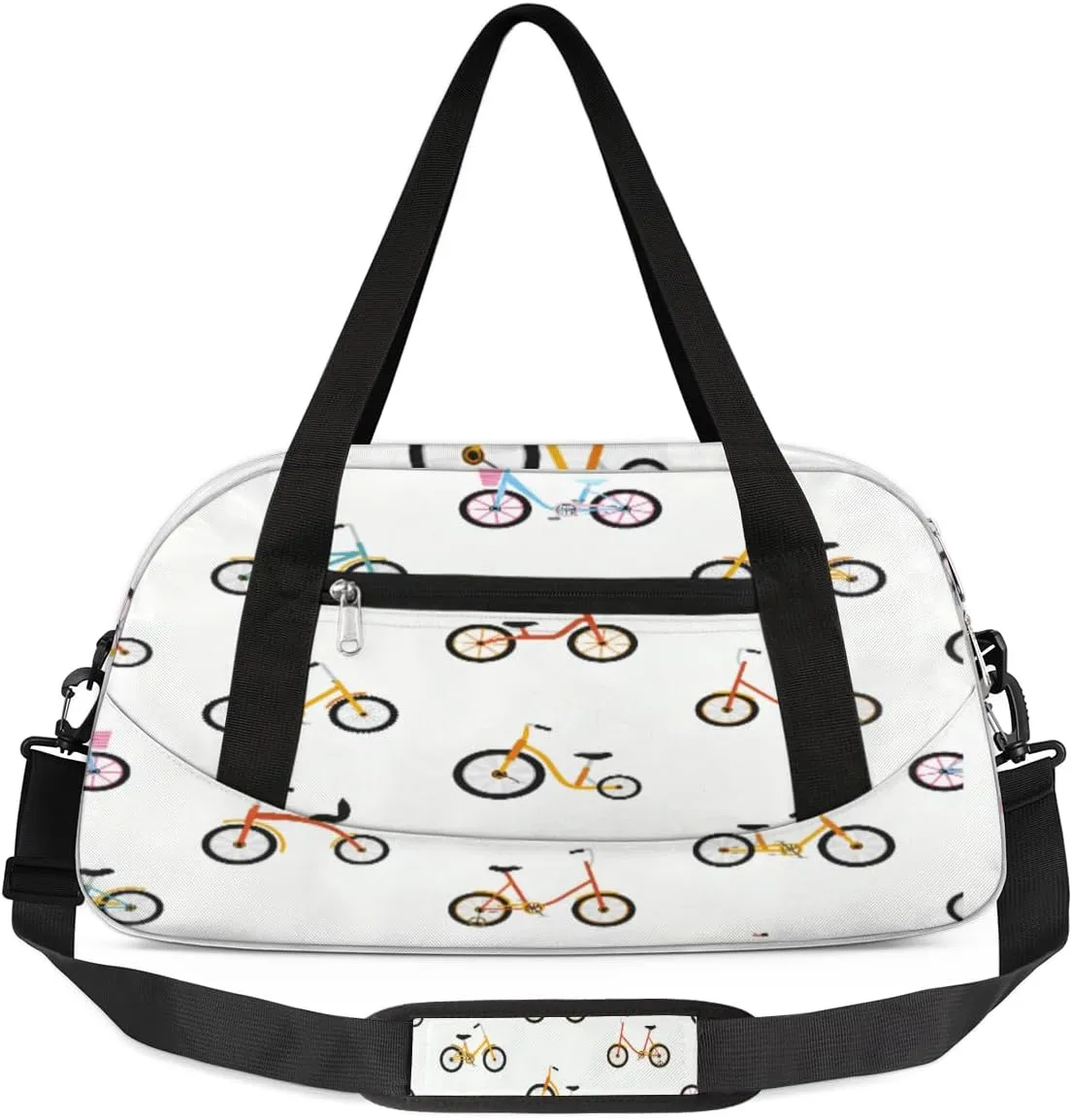Cute Bicycles Duffel Bag for Women Men Travel Bag Small Gym Bag Waterproof Workout Overnight Tote Bag for Sport Dance Weekend Yoga