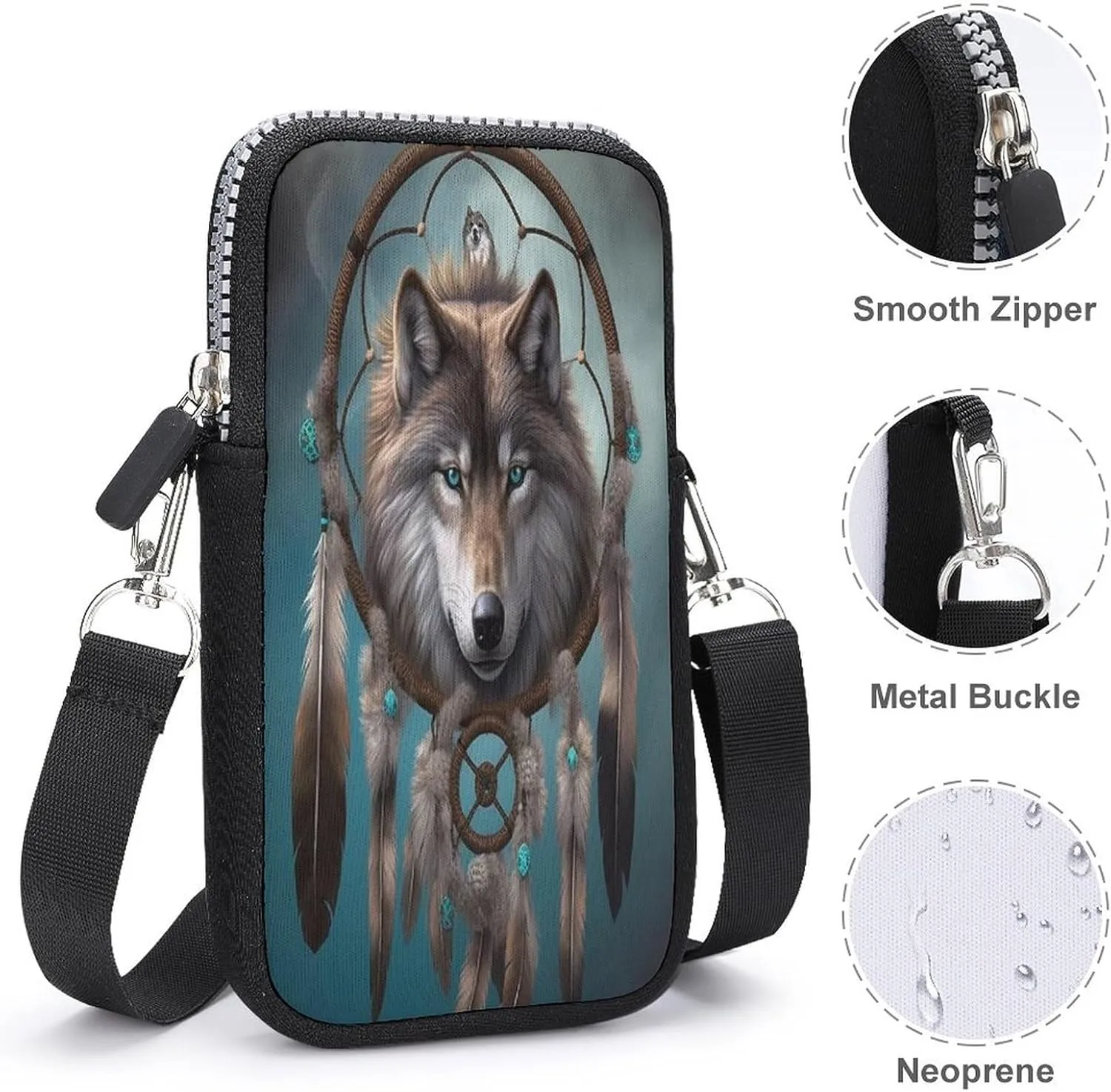 Cute Funny Grey Cats Pattern Small Crossbody Bag for Women,Lightweight Mini Shoulder Bag Wallet Cell Phone Purse For Running,Travel,Commuting