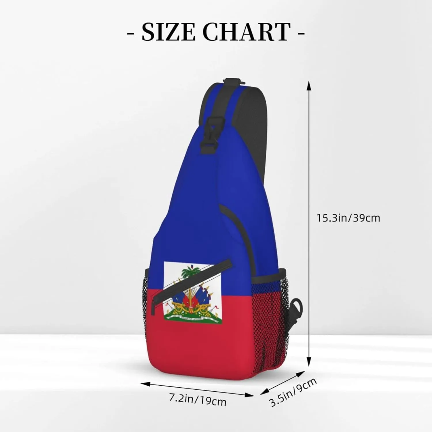 Cute Haiti Flag Sling Backpack, Multipurpose Crossbody Shoulder Bag Travel Hiking Haitian Casual Daypack for Men Women
